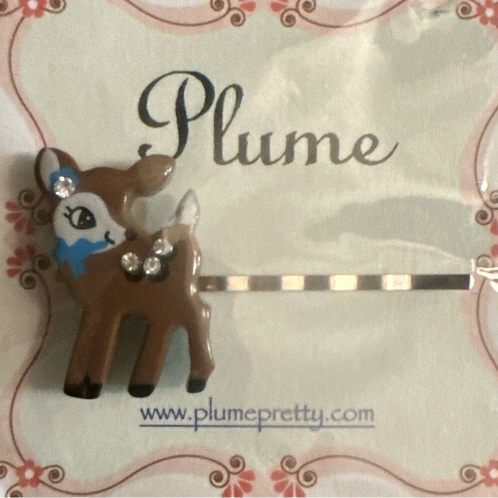 Girls Brown Deer Hairpin Whimsical Forest Animal Bambi Like Hair Accessory - Picture 3 of 3